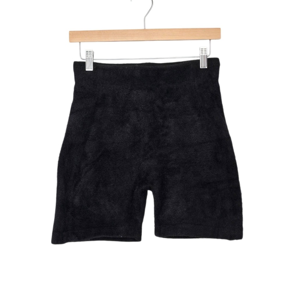 Gymshark x Whitney Simmons Rest Day Knit Shorts Black High Rise Fuzzy Medium